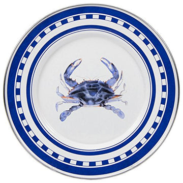 Blue Crab Enamelware Sandwich or Salad Plate, 8.5", Set of 4